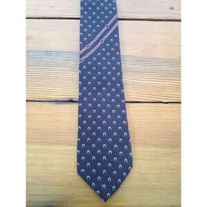 Vintage Lilly Dache Handmade Italian Equestrian Designer 100% Silk Tie Italy 3"